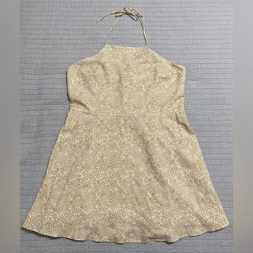 Gap Natural Cheetah Print Halter Neck Mini Dress Size 18 - Picture 1 of 11